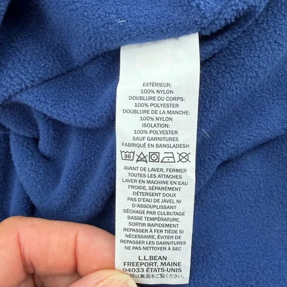LL Bean TEK Rain Jacket Womens 2X Blue Fleece Lined Waterproof Hooded - Picture 8 of 11
